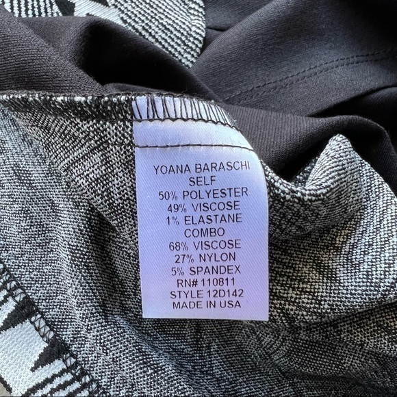 Yoana Baraschi Black & White Patterned Sheath Dress SzL - Picture 8 of 9